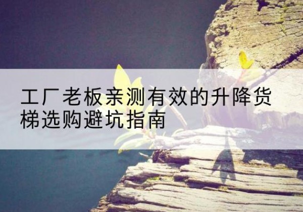 栾川升降货梯怎么选-工厂老板亲测有效的升降货梯选购避坑指南